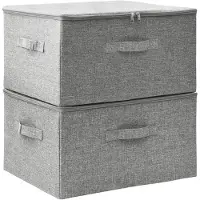 vidaXL Opbergboxen, 2 stuks, stof, 43x34x23 cm, grijs