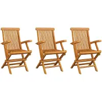 vidaXL Tuinstoelen 3 st massief teakhout