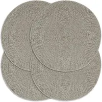 vidaXL Placemats 4 st rond 38 cm katoen effen grijs