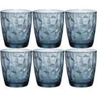 Bormioli Rocco Set van 12x stuks tumbler waterglazen/drinkglazen blauw 300 ml - Drinkglazen