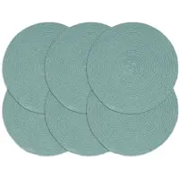 vidaXL Placemats 6 st rond 38 cm katoen effen groen