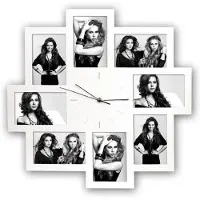 Zep - Houten Foto Klok Trieste wit voor 8 foto's 10x15 (afmeting 50x50 cm) - PC008W