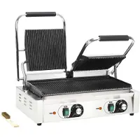 vidaXL Panini grill dubbel gegroefd 3600 W 57x30,5x20 cm