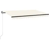 vidaXL Luifel automatisch met LED en windsensor 450x350 cm crèmekleur