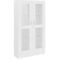 vidaXL Vitrinekast 82,5x30,5x150 cm bewerkt hout wit