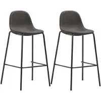 vidaXL Barstoelen 2 st stof donkergrijs