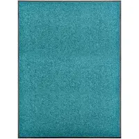 vidaXL Deurmat wasbaar 90x120 cm cyaan