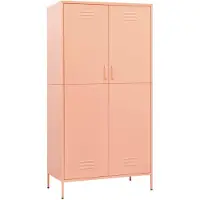 vidaXL Kledingkast 90x50x180 cm staal roze
