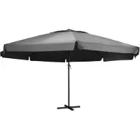 vidaXL Parasol met aluminium paal 600 cm antracietkleurig