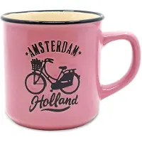 Blokker Matix Mok Amsterdam Holland 8 Cm 250 Ml Keramiek Roze/zwart