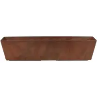 Ter Steege Bloempot/plantenpot balkonbak van gerecycled kunststof terra bruin D74 x 17 en H17 cm - Plantenbakken