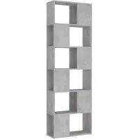 vidaXL Boekenkast/kamerscherm 60x24x186 cm bewerkt hout betongrijs
