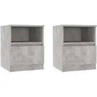 vidaXL Nachtkastjes 2 st 40x40x50 cm bewerkt hout betongrijs