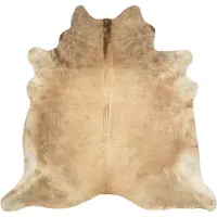 vidaXL Vloerkleed 150x170 cm echte runderhuid beige
