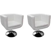 vidaXL Barstoelen 2 st kunstleer wit