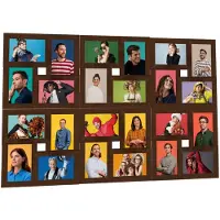 vidaXL Fotolijst voor 24x(10x15 cm) foto MDF donkerbruin
