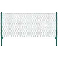 vidaXL Gaashek met palen, staal, 25 x 0,5 meter, groen