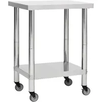 vidaXL Keukenwerkblad met wielen, 80x30x85 cm, roestvrij staal