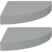 vidaXL Hoekschappen zwevend 2 st 25x25x3,8 cm MDF grijs