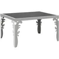 vidaXL Salontafel gespiegeld 80x60x44 cm roestvrij staal en glas