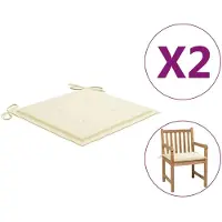 vidaXL Tuinstoelkussens 2 st 50x50x4 cm oxford stof crèmekleurig