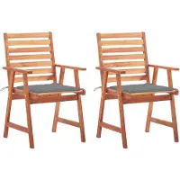 vidaXL Tuinstoelen 2 st met kussens massief acaciahout