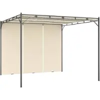 vidaXL Tuinprieel met zijgordijn 3x3x2,25 m crème