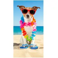 Good Morning Strandlaken Jack Russel - handdoek 75x150 cm