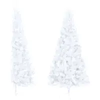 vidaXL Kunstkerstboom met standaard half 180 cm PVC wit