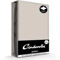 Cinderella Split Topper Hoeslaken Cinderella Taupe (Jersey)-200 x 200/210 cm