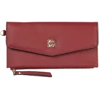 Juleeze Portemonnee 20*10 Cm Rood Kunstleer Beurs Geldbeurs Beurs