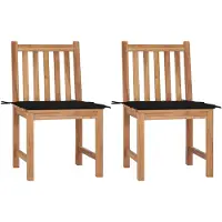 vidaXL Tuinstoelen 2 st met kussens massief teakhout
