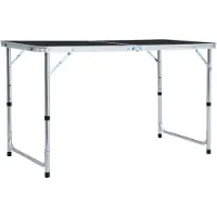 vidaXL Campingtafel inklapbaar 120x60 cm aluminium grijs