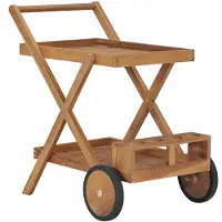 vidaXL Thee trolley, massief teakhout