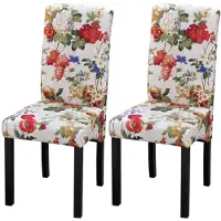 vidaXL eetkamerstoelen 2 st bloemenpatroon hout