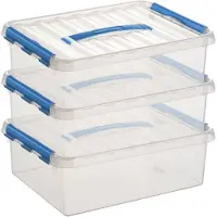 Sunware 3x Kunststof stapelbare opbergbak 10 liter 38 x 30 x 12 cm - Opbergbox