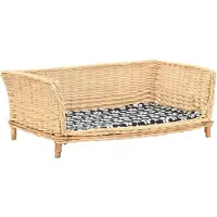 vidaXL Hondenmand met kussen 90x54x35 cm natuurlijk wilgen