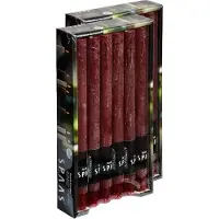 Spaas Candles 24x Lange rustieke kaarsen wijnrood 25 cm 10 branduren huishoudkaarsen/dinerkaarsen/tafelkaarsen - Dinerkaarsen