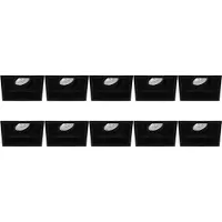 BES LED Spot Armatuur 10 Pack - Pragmi Domy Pro - GU10 Inbouwspot - Vierkant - Zwart - Aluminium - Verdiept - Kantelbaar - 105mm