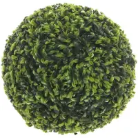 Mica Decorations Kunstplant Buxus bol - Theeblad - groen - D27 cm - UV-bestendig - Buxusplant - Buxusbol