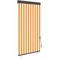 vidaXL Rolgordijn voor buiten 100x250 cm wit en oranje