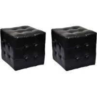 vidaXL Hocker 30 x 30 cm zwart (2 stuks) online kopen
