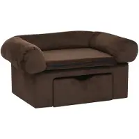 vidaXL Hondenbank met lade 75x50x38 cm pluche bruin