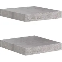 vidaXL Wandschappen 2 st zwevend 23x23,5x3,8 cm MDF betongrijs