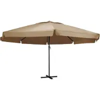 vidaXL Parasol met aluminium paal 600 cm taupe