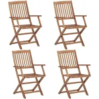 vidaXL Klapstoelen 4 stuks van massief acaciahout