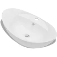 vidaXL Lavabo ovale en céramique avec trou de robinet140678