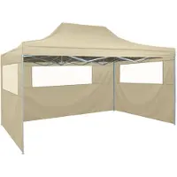 vidaXL Partytent met 3 zijpanelen, 3x4,5 meter, crème