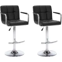 vidaXL Barstoelen 2 st kunstleer zwart