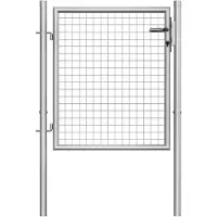 vidaXL Tuinpoort gegalvaniseerd staal 105x75 cm zilver